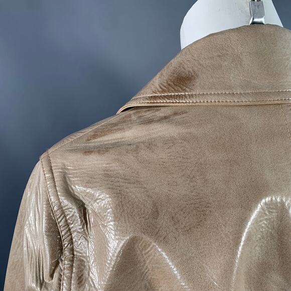 STAND STUDIO Size S Vada Beige Faux Leather Belted Trenchcoat - Picture 6 of 11